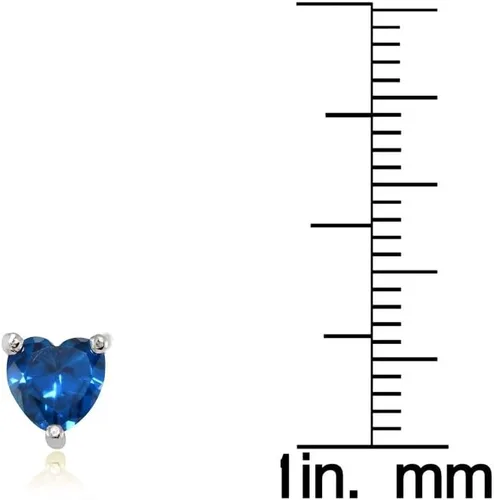 Miniatura 3 de Pendientes de plata de ley con piedras preciosas de imitación de 0.236in.