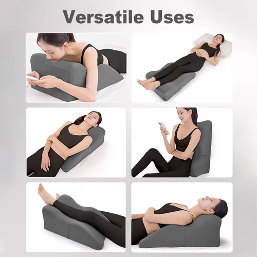 Miniatura 4 de itcozy - Almohada de elevación de piernas con espuma viscoelástica suave, almohada en forma de cuña para leer, descansar, cirugía, alivia el dolor