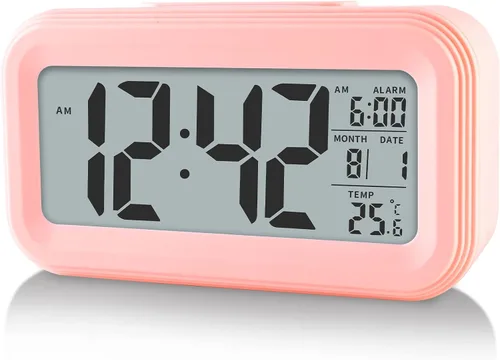 Miniatura 7 de Reloj despertador digital con temperatura interior, funciona con pilas, modelo con función de repetición, pantalla de 12/24H para dormitorios
