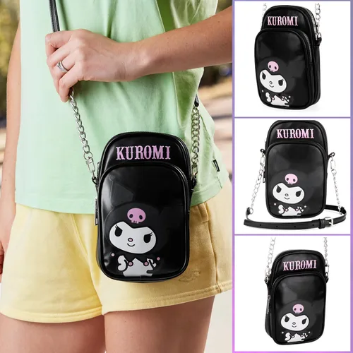 Miniatura 5 de Get Trend Bolsa cruzada para teléfono para niñas, pequeña bolsa de hombro para viajes, escuela, regalos para niñas Kuromi negro