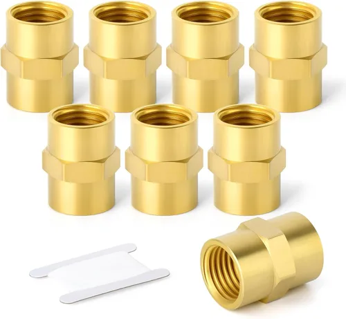 Miniatura 15 de GASHER 5 piezas de tubería de latón, acoplamiento, adaptador reductor, 1/2 "x 3/8" NPT hembra