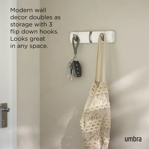 Miniatura 5 de Umbra Flip - Perchero de pared con 3 ganchos Blanco/Níquel