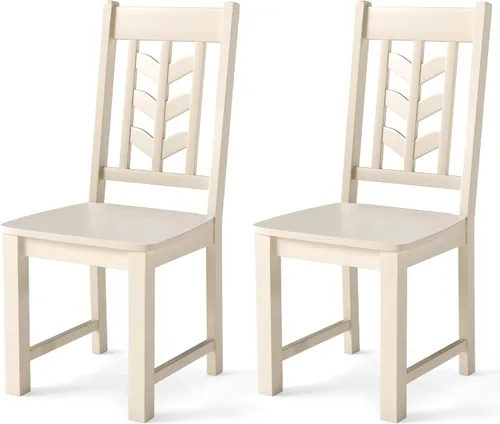 Miniatura 11 de NAFORT Juego de 2 sillas de comedor negras de madera maciza de goma con almohadillas antideslizantes, carga máxima de 430 libras, asiento de granja