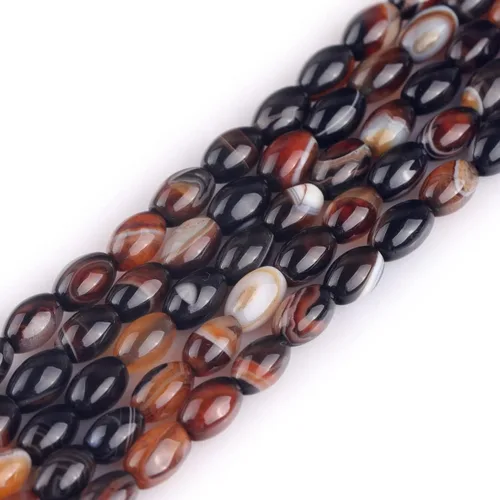 Miniatura 12 de GEM-Inside Stripe Botswana ágata cuentas sueltas naturales de 0.394 x 0.551 in Bronw Olivary Crystal Energy Stone Power para hacer joyas de 15