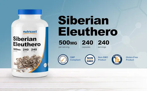 Miniatura 3 de Nutricost Eleuthero siberiano 500 mg, 240 cápsulas (2 botellas) - Eleutherococcus Senticosus - Sin gluten y sin OMG