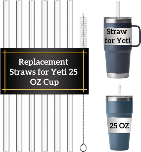 Pajitas de repuesto para vaso Yeti de 25 onzas, popote para vaso Yeti Rambler de 25 onzas con asa, accesorios de popotes reutilizables de plástico