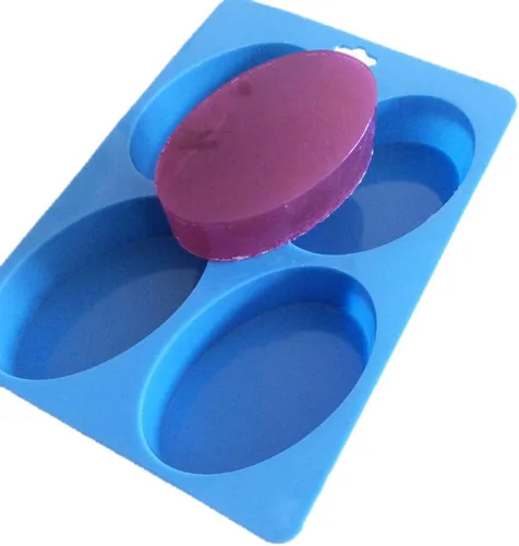 Miniatura 3 de X-Haibei Barra de loción de jabón básica ovalada grande para suministros caseros, 4 cavidades, 4.5 onzas por celda, acabado brillante, resistente