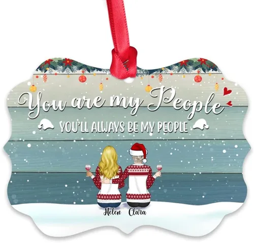 Miniatura 23 de Gossby Adorno personalizado para mejor amiga, regalo de Navidad personalizado con diseño, nombre, regalo de Navidad para mujeres, hermana del alma