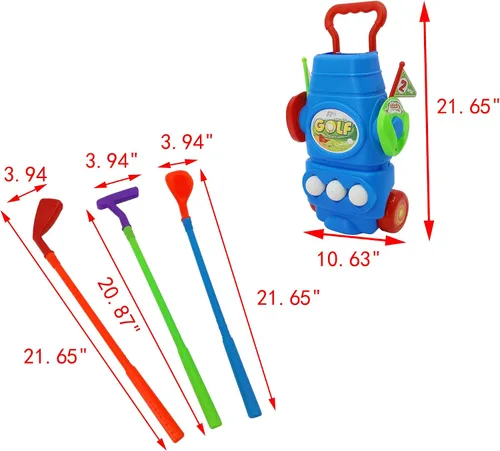 Miniatura 5 de FixtureDisplays - Juego de golf para niños (plástico, para niños de 2 a 6 años)