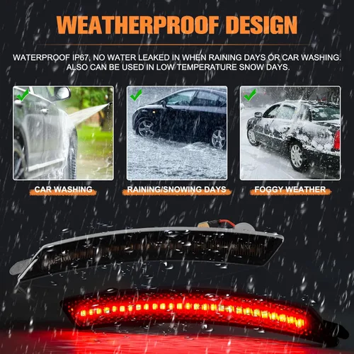Miniatura 6 de Gempro Luces LED de Marcador Lateral para Parachoques Trasero Rojo para MINI Cooper R55 R56 R57 R58 R59 R60 R61 de 2008-2014, Reflectores de Lente