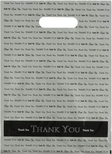 Miniatura 2 de 9 x 12 " Thank You "Die Cut Mango Bolsas de plástico 50/Cs – Bolsas marca directa, Dorado, 1