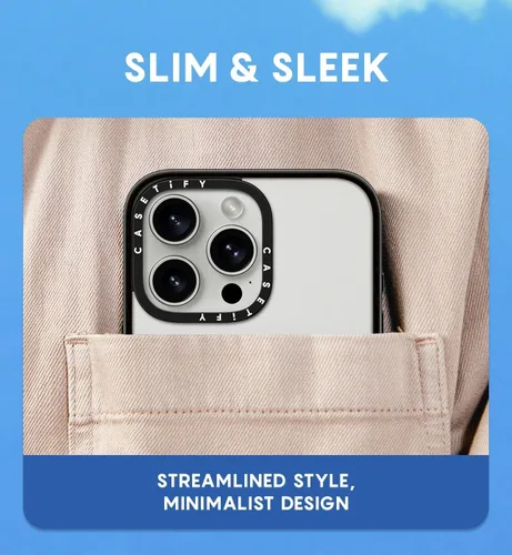 Miniatura 4 de CASETIFY Funda compacta para iPhone 13 [protección contra caídas de grado militar 2X de 4 pies/delgada/ligera] - Cinta de conejo - Negro transparente