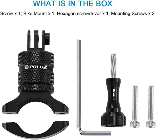 Miniatura 7 de PULUZ Soporte de manubrio para cámara de bicicleta para GoPro Hero 12/11/10/9/8/7/6, Clip de montaje para bicicleta y motocicleta, soporte