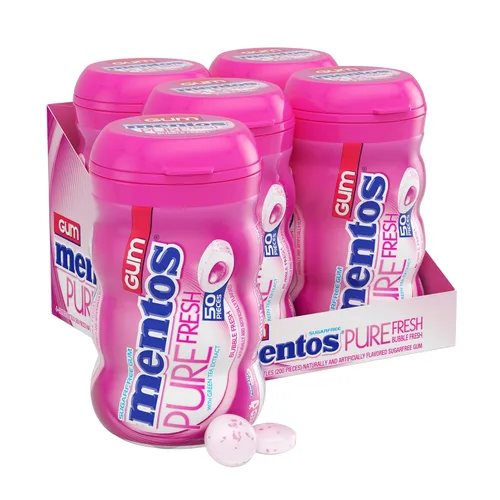 Miniatura 13 de Mentos Pure Fresh - Goma de mascar sin azúcar con xilitol, dulces de Pascua a granel, sabor Watermelon, 200 unidades (paquete de 4)