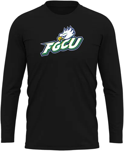 Miniatura 159 de Camisa deportiva de manga larga oficial de la NCAA Collegiate para hombre, colección negra con logotipo primario