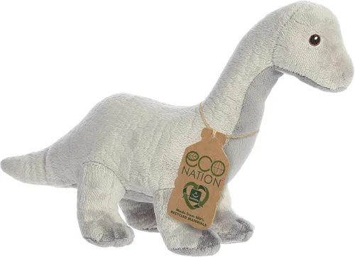 Miniatura 2 de Aurora® Animal de peluche ecológico Eco Nation™ Brachiosaurus - Conciencia ambiental - Materiales reciclados - Gris 13.5 pulgadas
