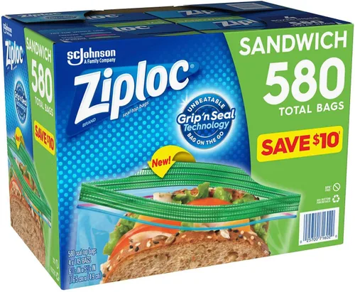 Miniatura 3 de Ziploc Easy Open Tabs - Bolsas de sándwich 580, 145 unidades (paquete de 4)