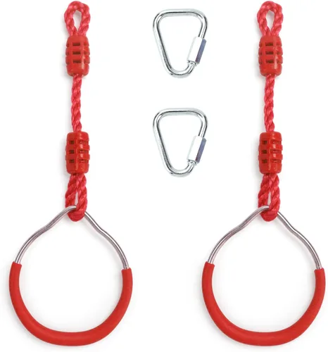 Anillo ninja para fitness, anillo de gimnasia, barra de escalada, entrenamiento al aire libre, patio trasero, juegos de equipo de entrenamiento, Rojo