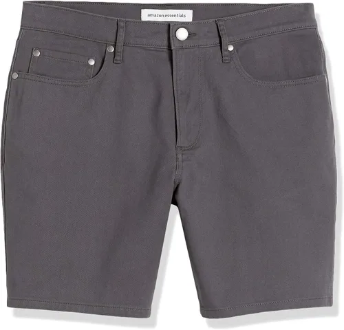 Miniatura 6 de Tienda Essentials Pantalones cortos de ajuste recto con entrepierna elástica de 7 pulgadas para hombre