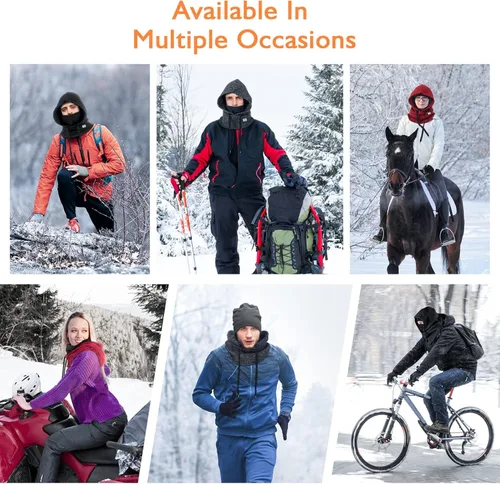 Miniatura 7 de Pasamontañas de esquí máscara térmica de invierno para hombres y mujeres calentador a prueba de viento transpirable equipo frío para esquí equipo al