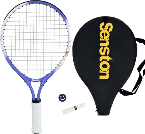 Senston Juego de raqueta de tenis para niños (17 y 23 pulgadas), raqueta de tenis junior, marco de aluminio ligero, incluye funda