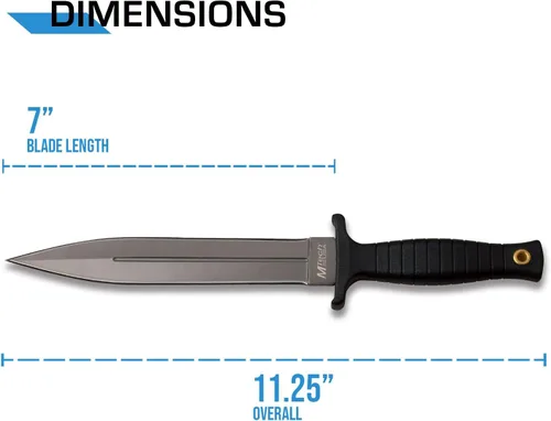 Miniatura 2 de MTECH USA MT-20–77GY – Cuchillo de hoja fija de doble filo, con mango, color negro gris, 11,25 pulgadas