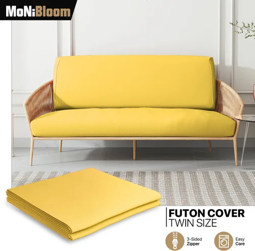 Miniatura 9 de MoNiBloom Funda elástica para futón individual, sin brazos, funda para sofá sin brazos, protector de muebles, funda lavable con cremallera