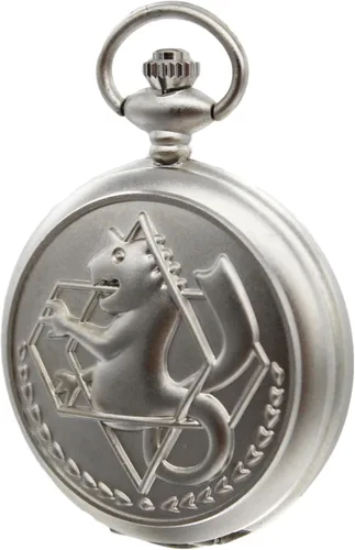 SIMAOTE Fullmetal Alchemist Pocket Watch Vintage Quartz Pocket Watch with Chain for Men Women Cosplay Accessories Anime Merch