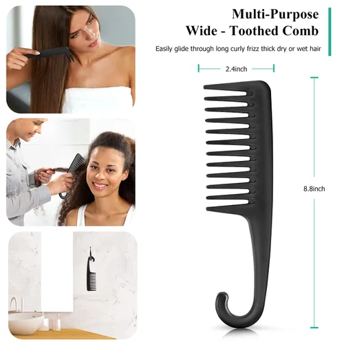 Miniatura 7 de Cepillo desenredante para el cabello, cepillo desenredante para adultos y niños, juego de peines para cabello rizado, ensortijado, afro y ondulado