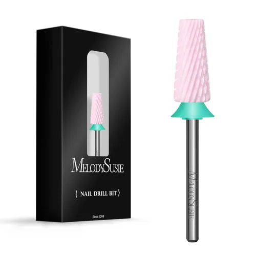 Miniatura 15 de MelodySusie Brocas de uñas 5 en 1, brocas de cerámica de corte cruzado de 3/32 pulgadas, adecuadas para manicura, pedicura, cutícula, esmalte en Rosa