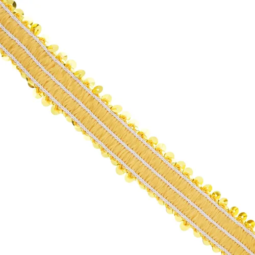 Miniatura 3 de Mandala Crafts Cinta elástica de lentejuelas – 1.5 pulgadas, ribete elástico de lentejuelas amarillas para coser diadema de vestido, 10 yardas