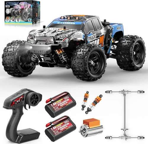 Autos RC 1:18 4x4 Camión monstruo de alta velocidad para niños y adultos, vehículo de control remoto todoterreno de 22.4 mi/h, camión RC impermeable