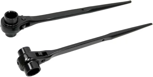Juego de 2 piezas de trinquete Spud, trinquete de doble zócalo, llave métrica para andamio, 0.748 in × 0.866 in (3/4 x 7/8 pulgadas) y 0.665 in ×