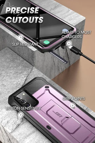 Miniatura 5 de SUPCASE Unicorn Beetle Pro Series - Funda para Samsung Galaxy Note 20 Ultra (versión 2020), funda resistente de cuerpo completo y soporte sin Púrpura