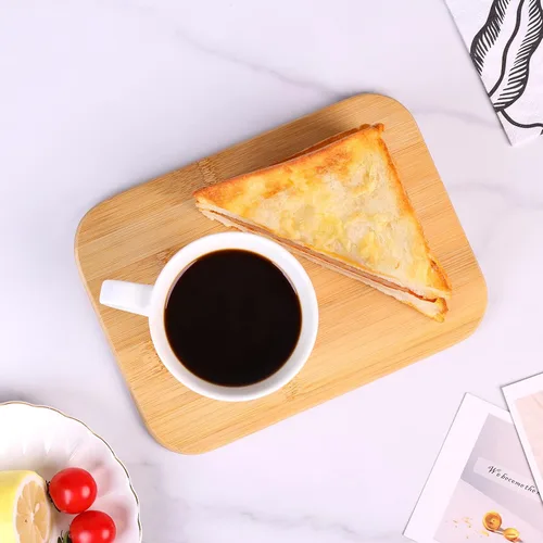 Miniatura 4 de Juego de tablas de cortar de bambú para cocina,Tablas de cortar pequeñas con soporte,Tablas de servir para sándwich queso comida desayuno