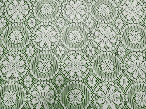 Miniatura 6 de Van Wyck Medallion - Mantel de encaje de punto pesado 60x104, color blanco