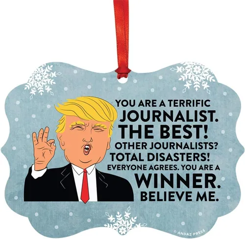 Miniatura 103 de Andaz Press Presidente Donald Trump Fancy Frame Recuerdo Adorno de Navidad Regalo de broma Ejecutivo de Cuenta, 1 paquete, Divertidas Ideas