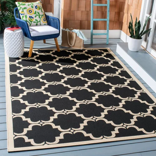 Miniatura 28 de SAFAVIEH Alfombra lavable al aire libre Courtyard Collection - 9 x 12 pies, beige y terracota, no desprende pelusa y fácil limpieza, ideal