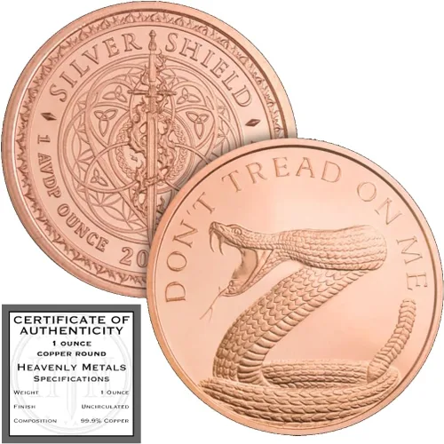 Miniatura 9 de Moneda Don't Tread On Me, Dame Libertad O Dame La Muerte Serpiente De Gadsden, 1 oz De Cobre Puro.999 Redondo Moneda Conmemorativa De Desafío En
