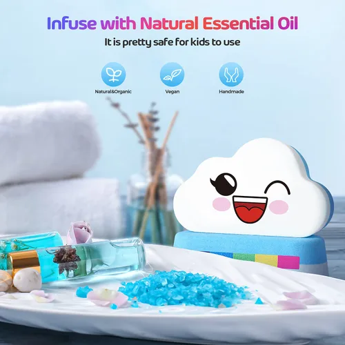Miniatura 3 de Set de regalo de bombas de baño de nubes arcoíris Elfinbay, bombas de baño a granel para niñas pequeñas envueltas individualmente, bombas de baño