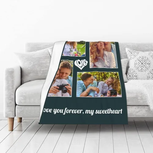 Miniatura 2 de Manta personalizada con foto, manta personalizada con imagen para regalos de pareja, mantas de franela personalizadas para adultos, niños