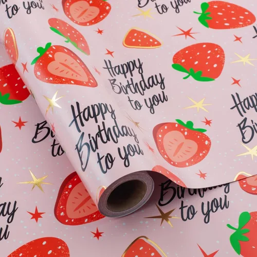 Miniatura 14 de Burymento Papel de regalo de animales, diseño reversible de lunares, envoltura de regalo para baby shower, cumpleaños, San Valentín, día