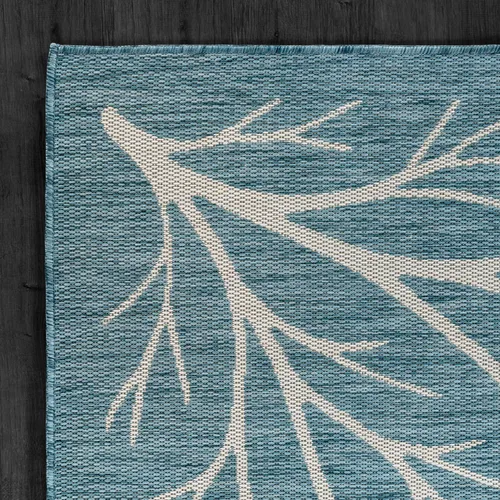 Miniatura 4 de Alfombra lavable para interiores y exteriores, de 5 x 7 pies, diseño de rama, que no se desprende, impermeable, fácil de limpiar, para patio