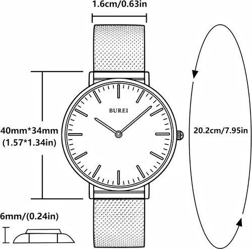 Miniatura 3 de BUREI Womens Minimalist Watch Analog Quartz Waterproof Watches for Women, Mothers Day Gifts for Mom