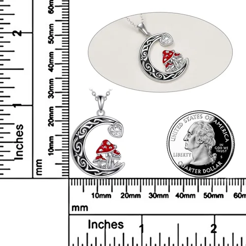 Miniatura 5 de POPLYKE Collar de zorrolibélulagato para mujer, plata de ley, lindo colgante de zorro con cristales circulares, regalos de joyería de zorro, regalos