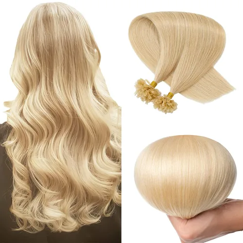 Miniatura 16 de SEGO Extensiones de cabello humano con micro cuentas, extensiones de cabello humano con micro bucle, lacio, natural, fusión fría, 1.76 oz/paquete