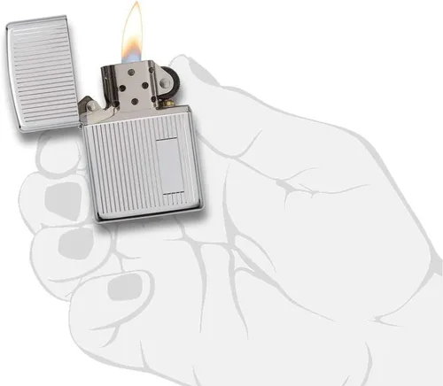 Miniatura 2 de Personalizado El Diseño Rayado de Alta Pulido Cromo ZIPPO Encendido - Grabado Gratuito - Regalo para Navidad, Halloween y Día de San Valentín