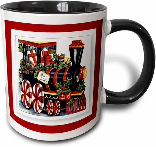 Miniatura 7 de 3dRose SmudgeArt All Things Christmas - Tren de Navidad - Tazas (mug_26680_6)