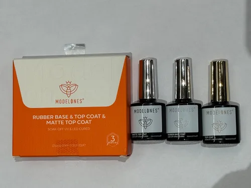 Miniatura 7 de modelones Juego de Base y Capa Superior para Esmalte de Uñas en Gel, 3 Piezas Base de Goma y Capa Superior de Gel Transparente Brillante y Mate a