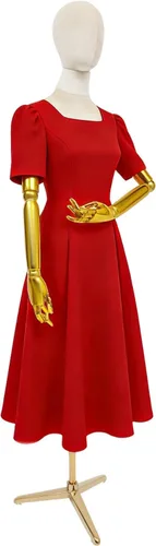 Miniatura 7 de Vestido de maniquí femenino con forma de torso, cuerpo de maniquí de costura ajustable de 63 a 81 pulgadas con soporte de metal y cabeza